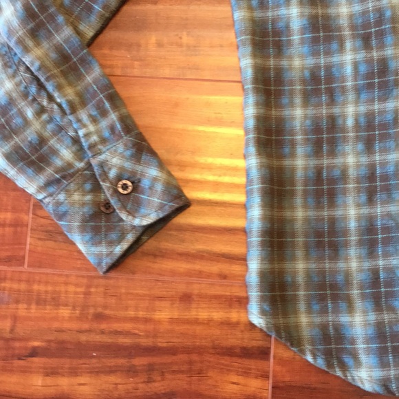 RVCA Like New Brown and Green Plaid Flannel Shirt - Picture 5 of 11
